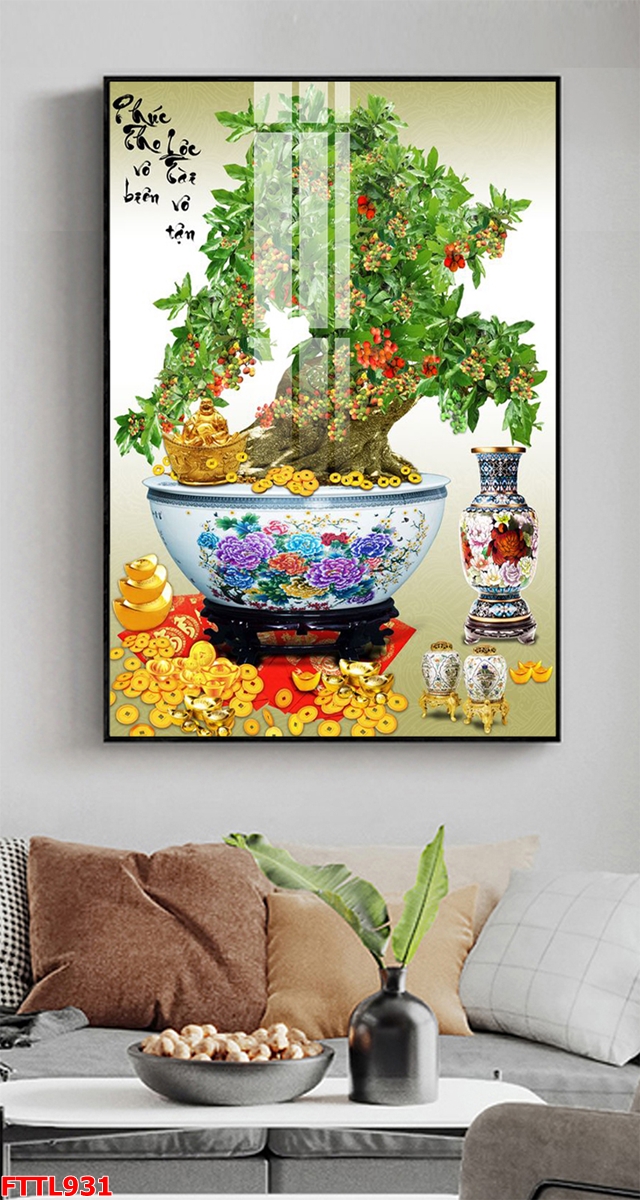 File tranh chậu mai bonsai TV45383