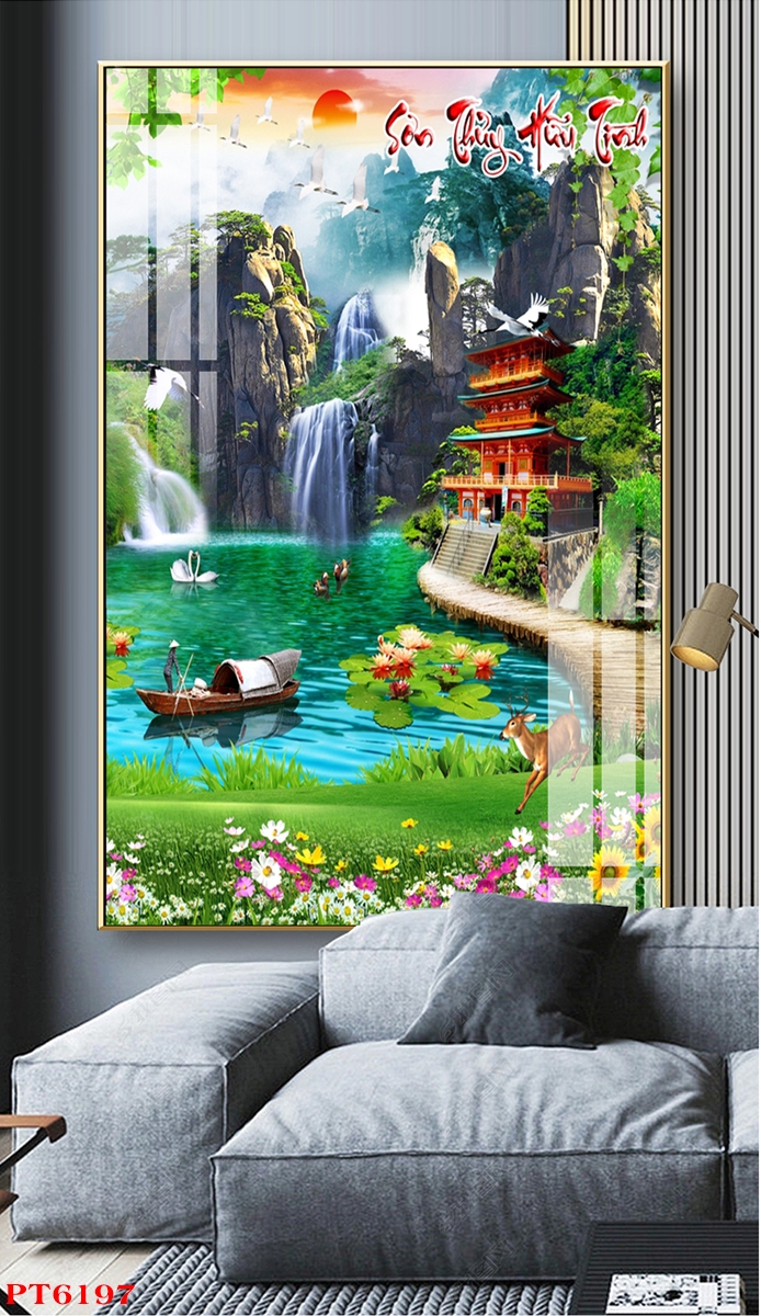 Tranh sơn thủy thác nước TV29868