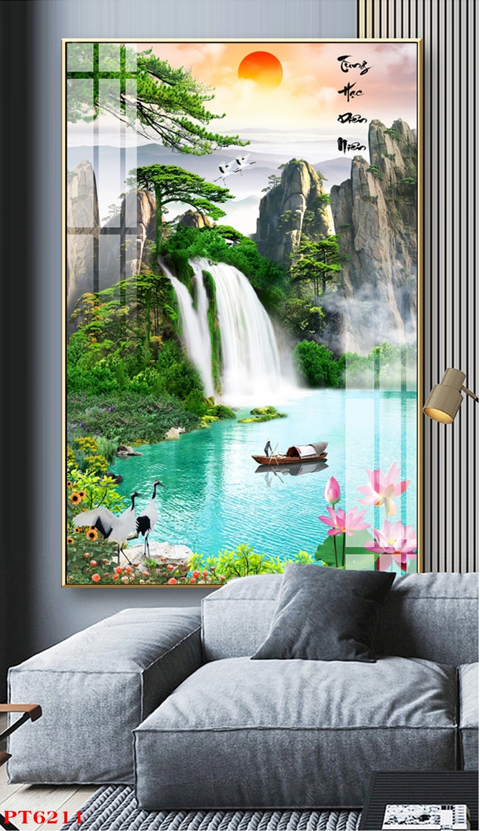 Tranh sơn thủy thác nước TV29854