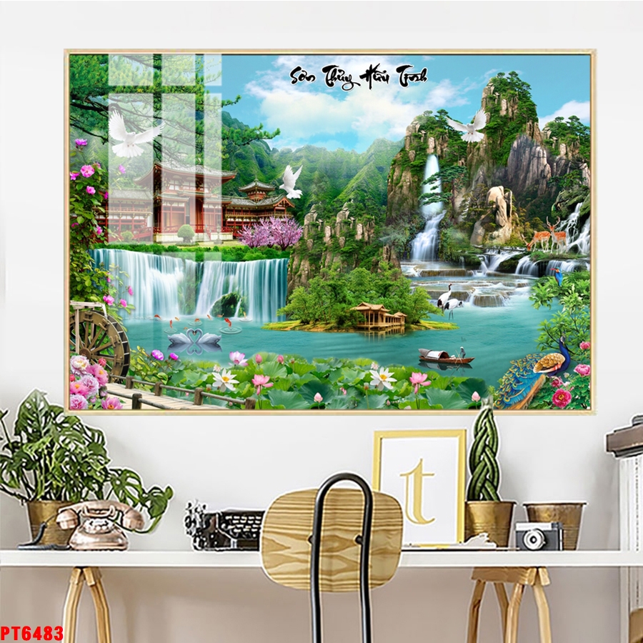 Tranh sơn thủy thác nước TV29582