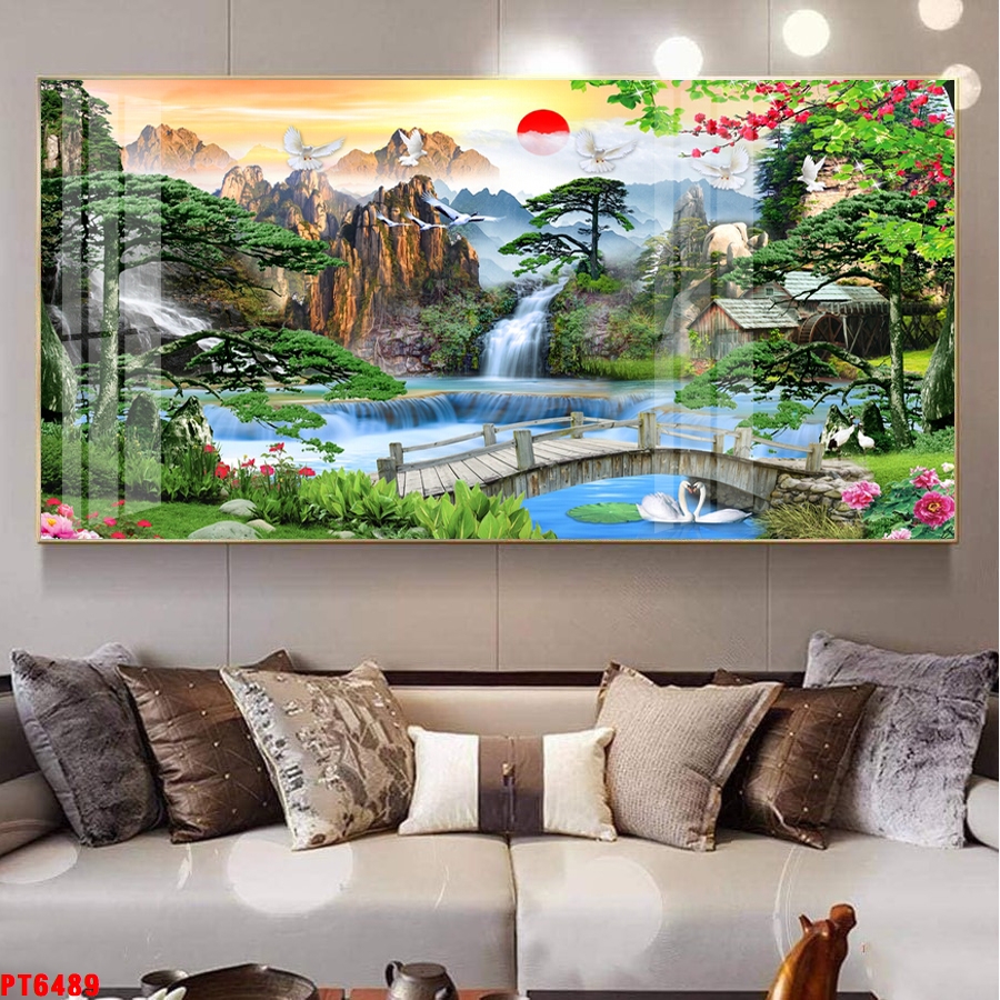 Tranh sơn thủy thác nước TV29576