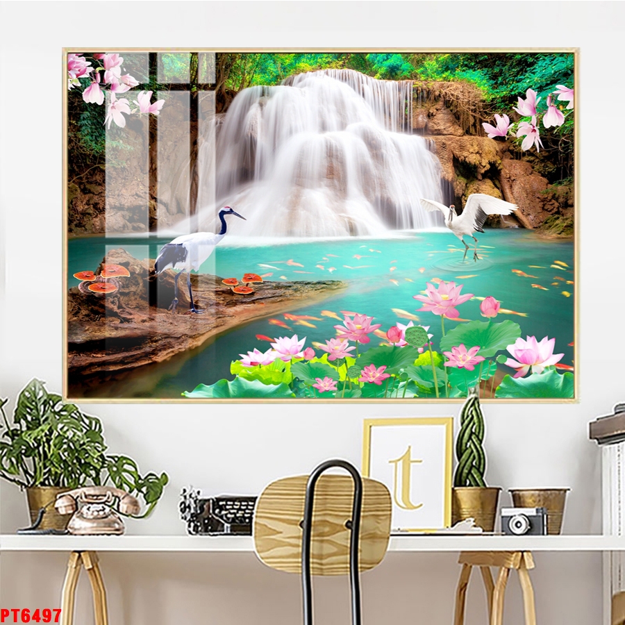 Tranh sơn thủy thác nước TV29568