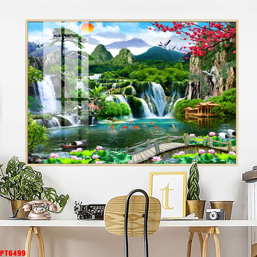 Tranh sơn thủy thác nước TV29566