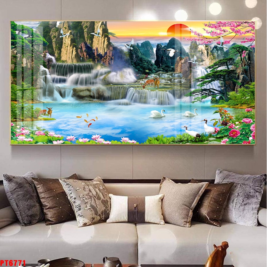 Tranh sơn thủy thác nước TV29294