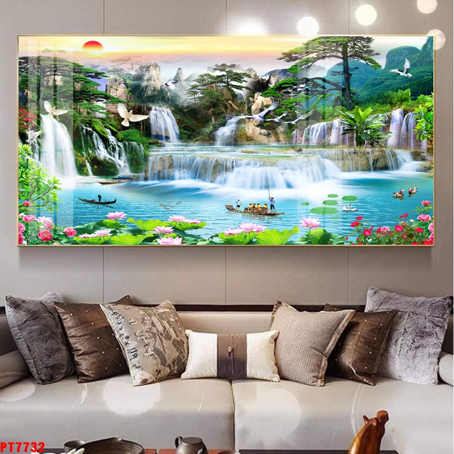Tranh sơn thủy thác nước TV28762
