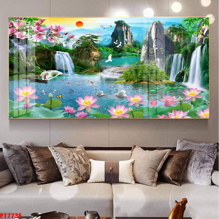 Tranh sơn thủy thác nước TV28759