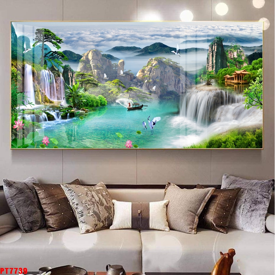 Tranh sơn thủy thác nước TV28755