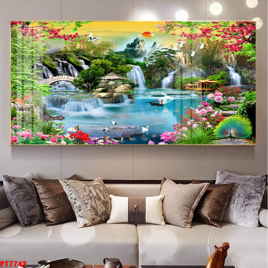 Tranh sơn thủy thác nước TV28752