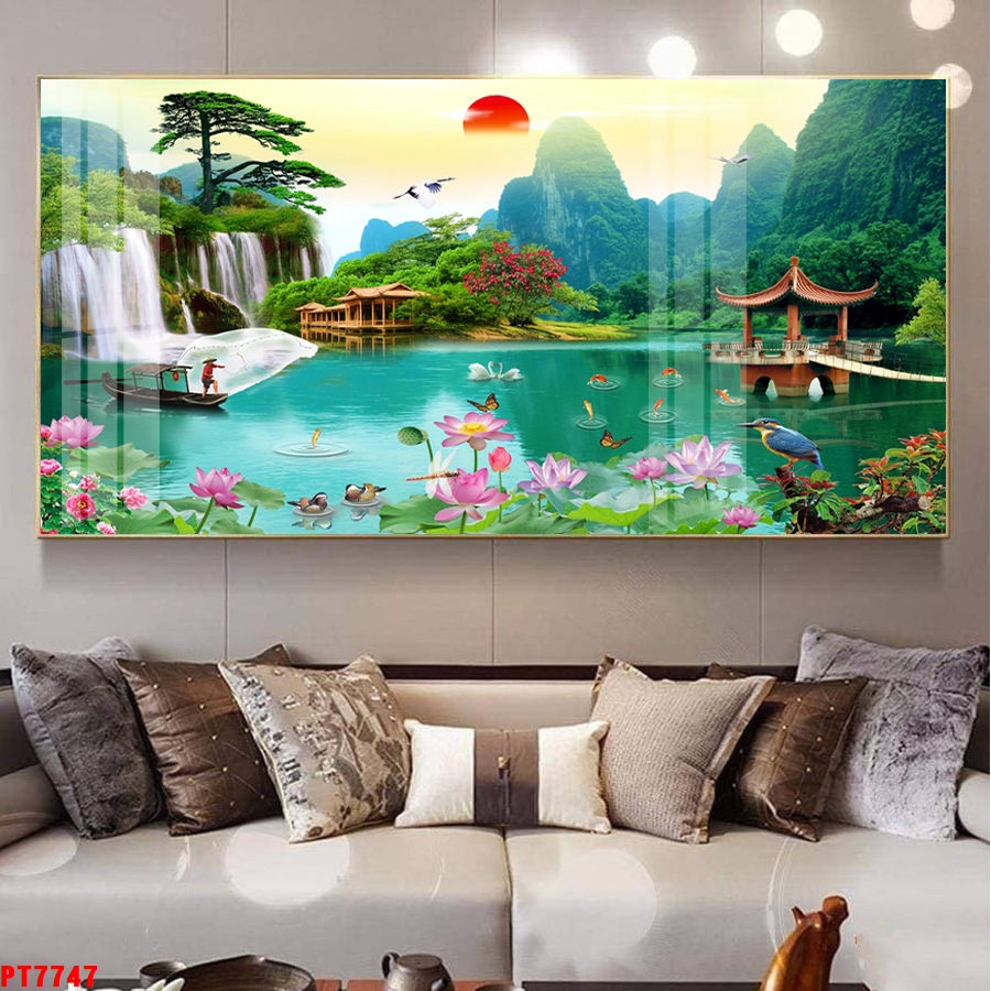 Tranh sơn thủy thác nước TV28747