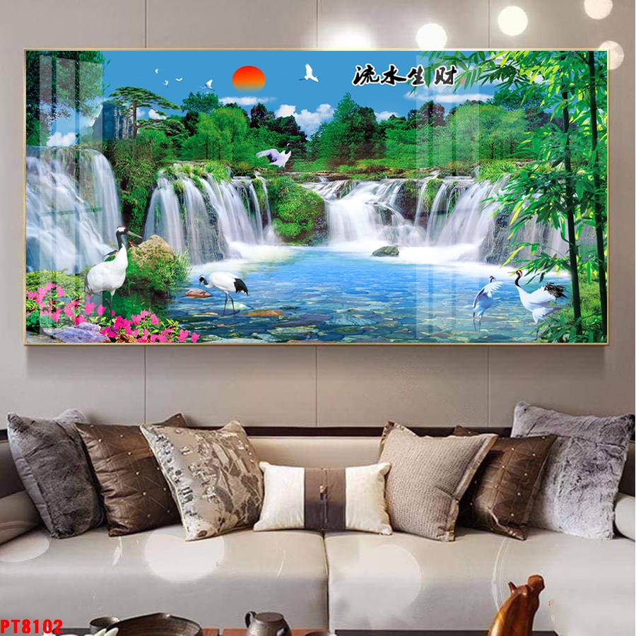 Tranh sơn thủy thác nước TV24219