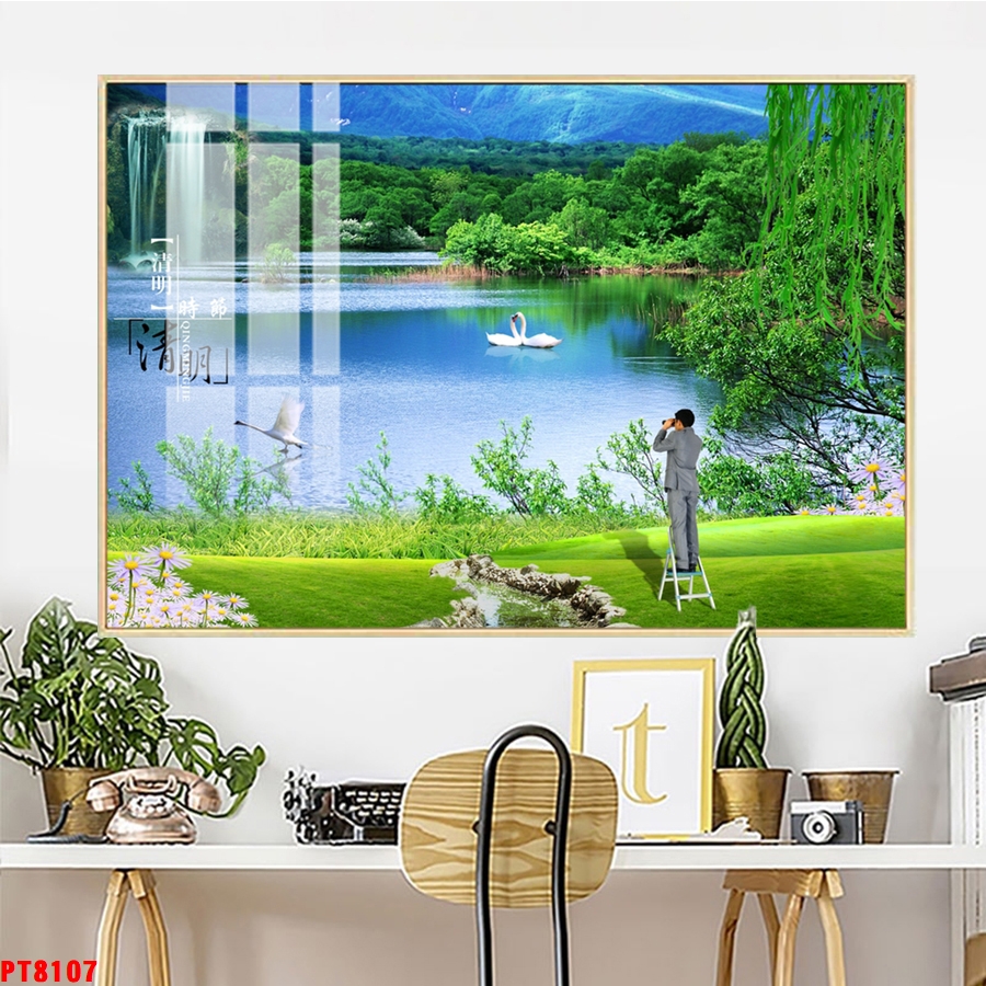 Tranh sơn thủy thác nước TV24214