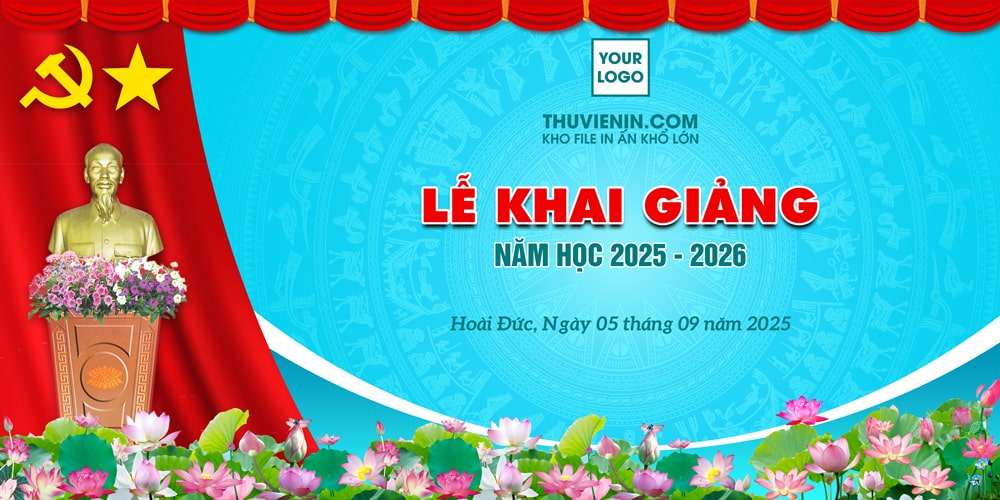 Mẫu file PSD thiết kế backdop khai giảng TV317429