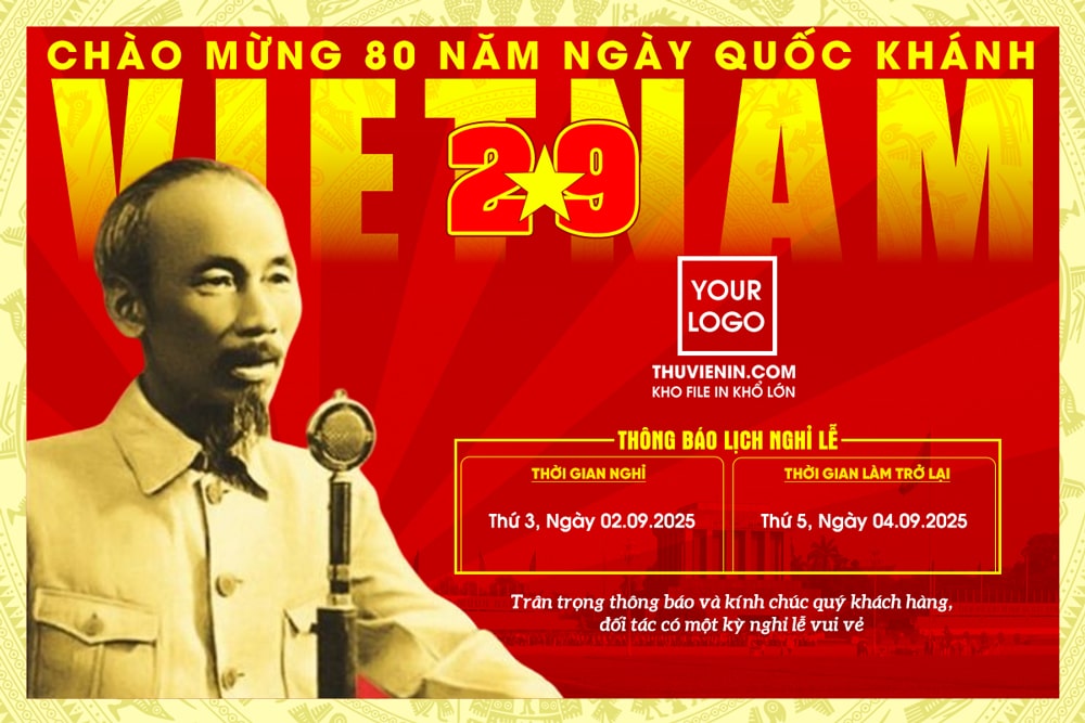 Mẫu file PSD thiết kế banner thông báo nghỉ lễ Quốc Khánh 2/9 TV317431