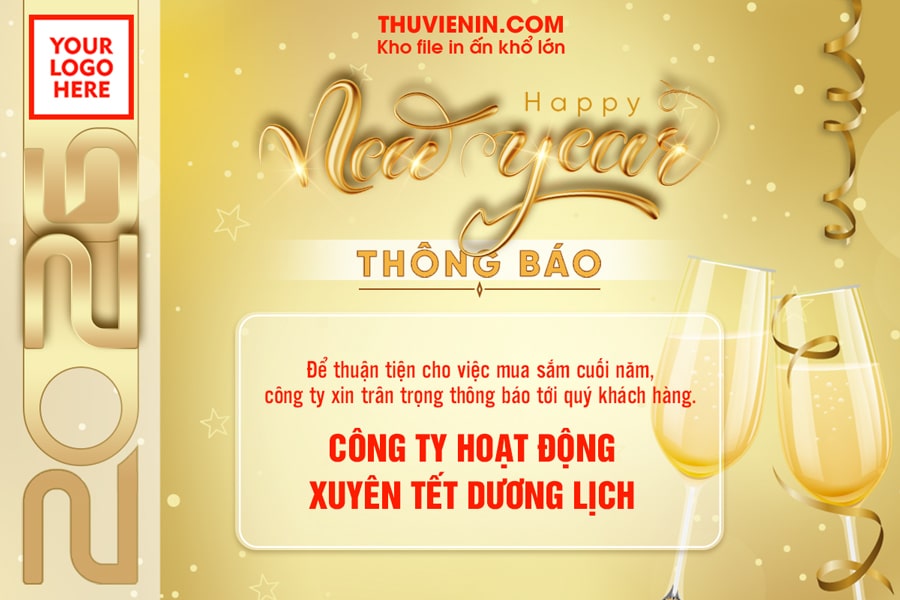 File PSD thiết kế thông báo làm việc Tết dương lịch TV317437