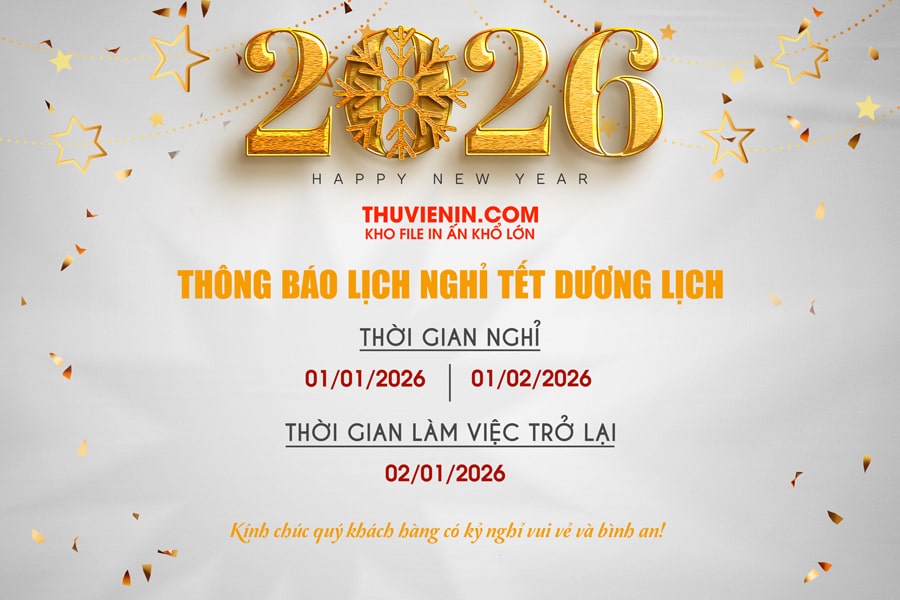 File thiết kế thông báo lịch nghỉ Tết dương lịch sang trọng và hiện đại TV313330