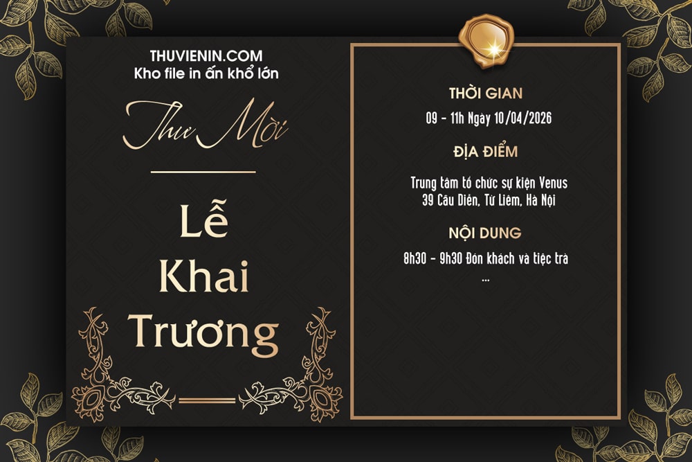 File PSD thiết kế thư mời khai trương sang trọng và thanh lịch TV317452