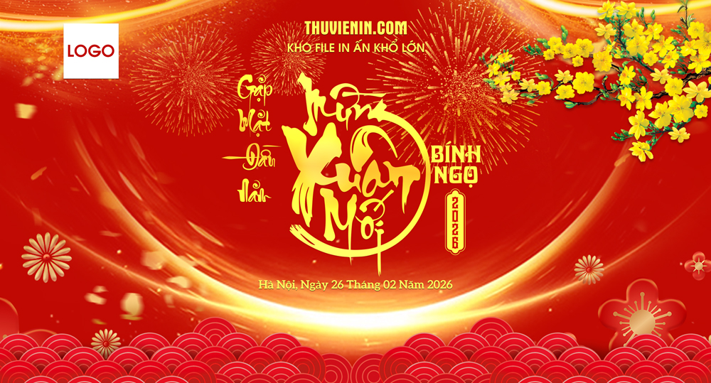 Mẫu file PSD thiết kế gặp mặt đầu năm mừng xuân mới TV313335