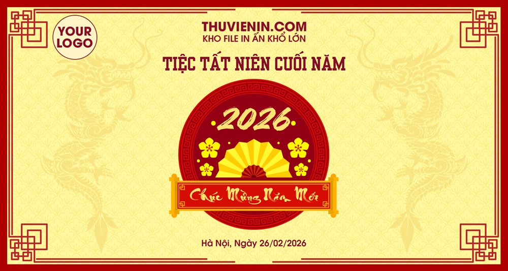 File PSD Tiệc Tất Niên mang phong cách truyền thống TV317462