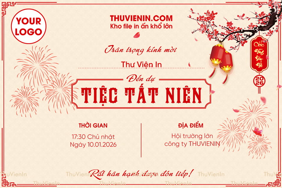 Mẫu file thiết kế thiệp mời tiệc tất niên TV317455