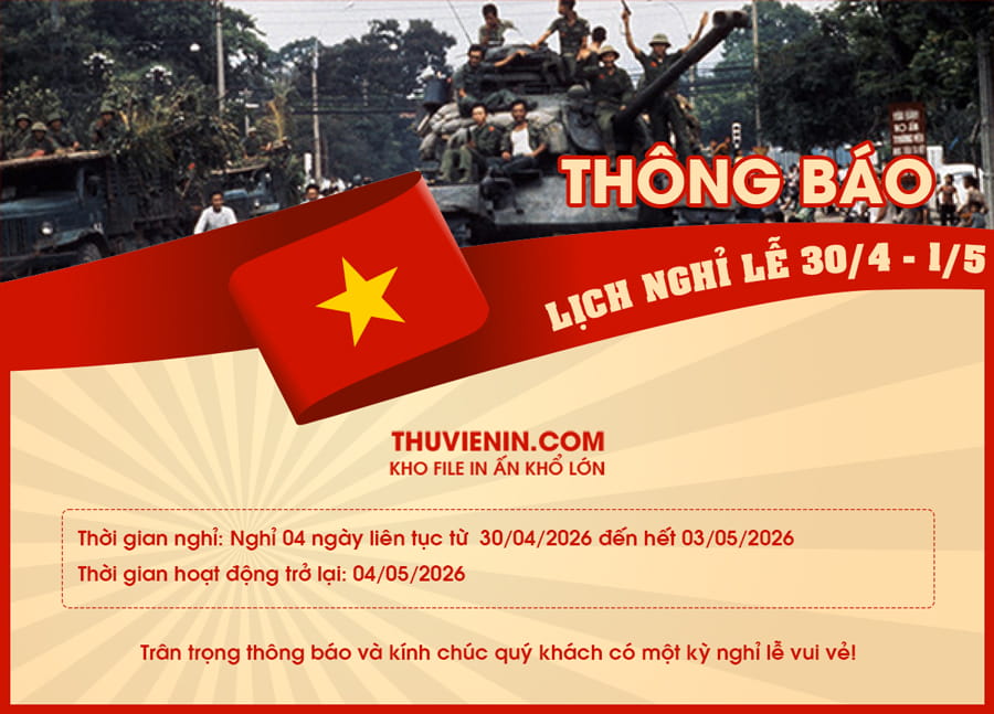 File PSD thiết kế thông báo lịch nghỉ lễ 30/4 và 1/5 TV316411