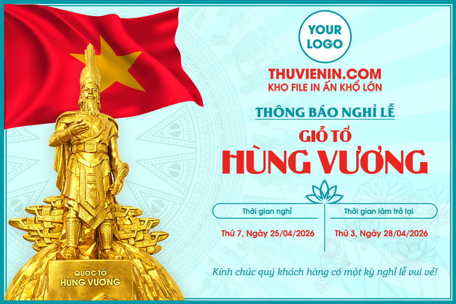 File PSD thông báo lịch nghỉ đại lễ Giỗ tổ Hùng Vương TV315789
