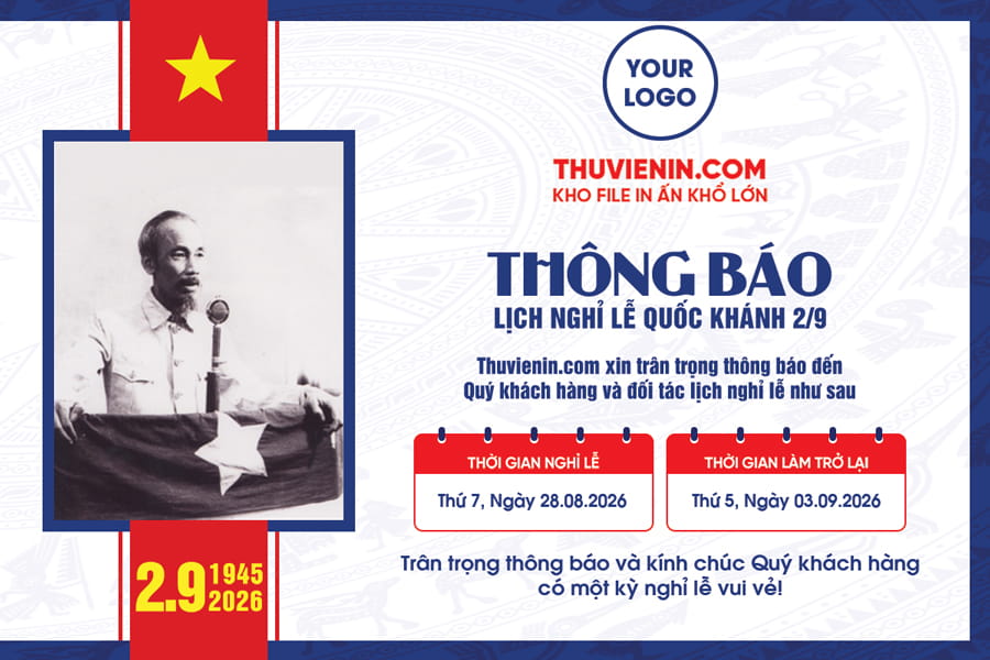 File banner thông báo nghỉ lễ Quốc Khánh 2/9 trang trọng và ý nghĩa