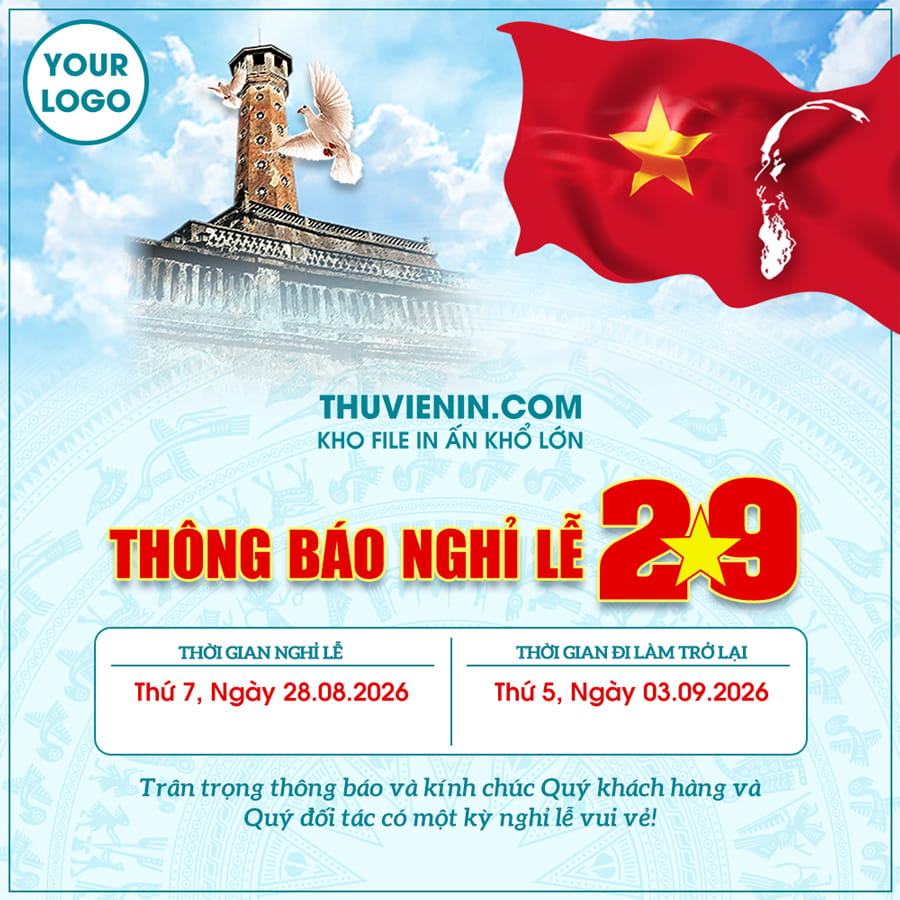 Mẫu file thiết kế banner thông báo nghỉ lễ Quốc Khánh 2/9