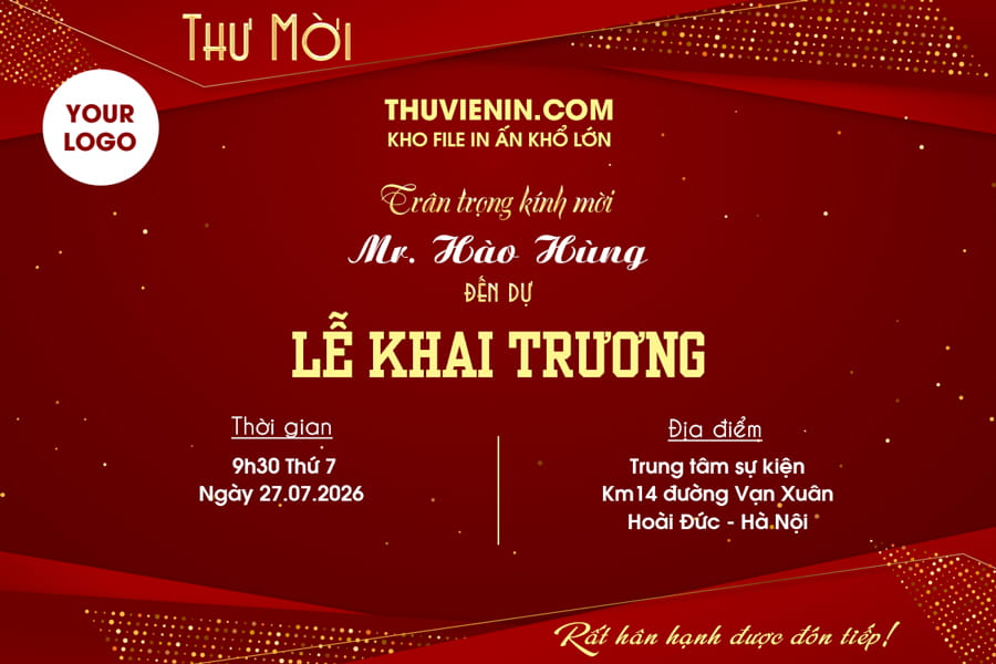File PSD thiết kế thiệp mời sự kiện nền đỏ sang trọng và hiện đại