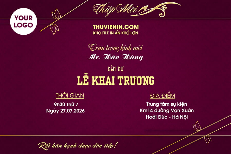 Mẫu file PSD thiết kế thiệp mời sự kiện sang trọng chuyên nghiệp