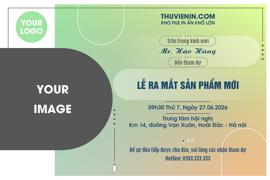 Mẫu PSD thiết kế thiệp mời sự kiện phong cách hiện đại kèm theo ảnh